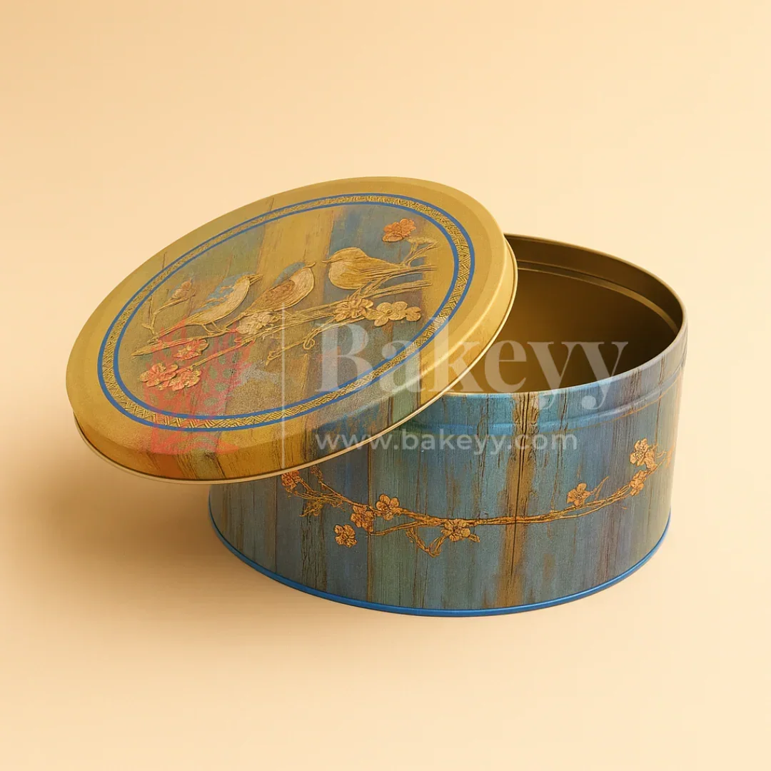 Vintage Bird & Floral Metal Tin Box | Pack of 1