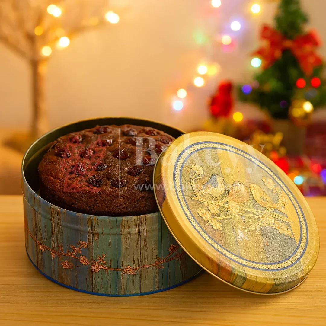 Vintage Bird & Floral Metal Tin Box | Pack of 1 - Image 4