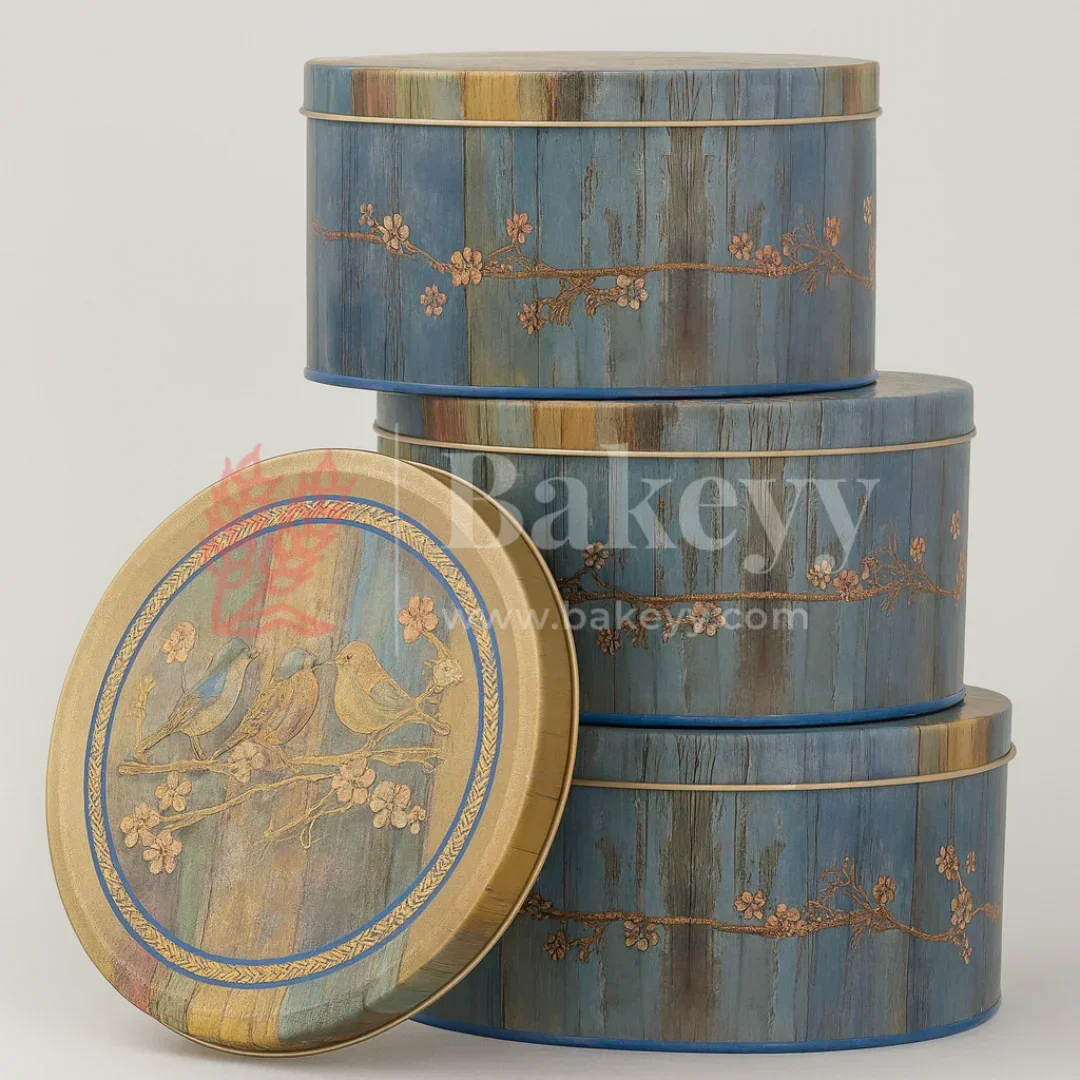 Vintage Bird & Floral Metal Tin Box | Pack of 1 - Image 5
