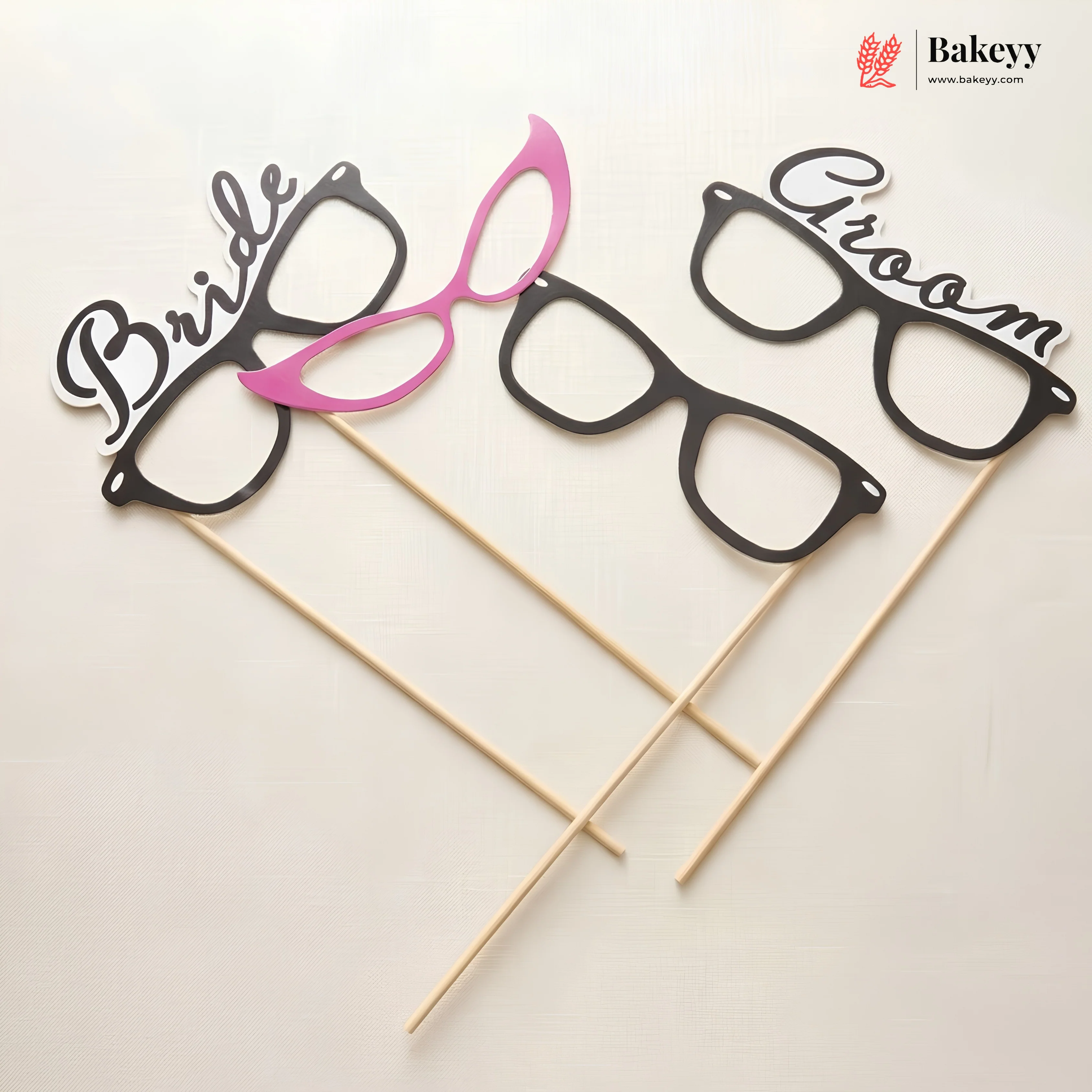 Wedding Bride Groom Photo Booth Props with Sticks | Pack of 31 - Image 3