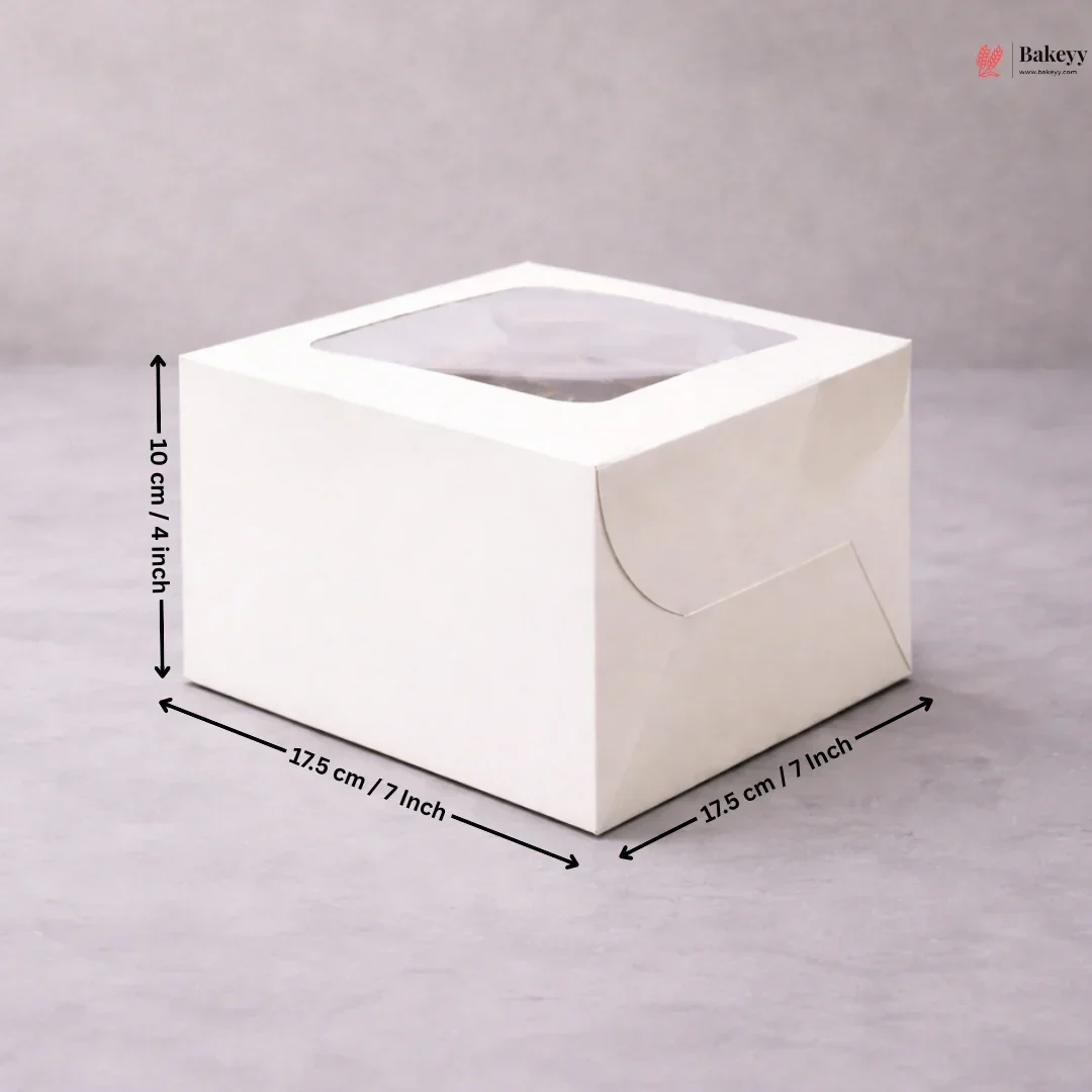 White Cake Box ITC Back | Square Shape Top window | Pack Of 25 - Image 10