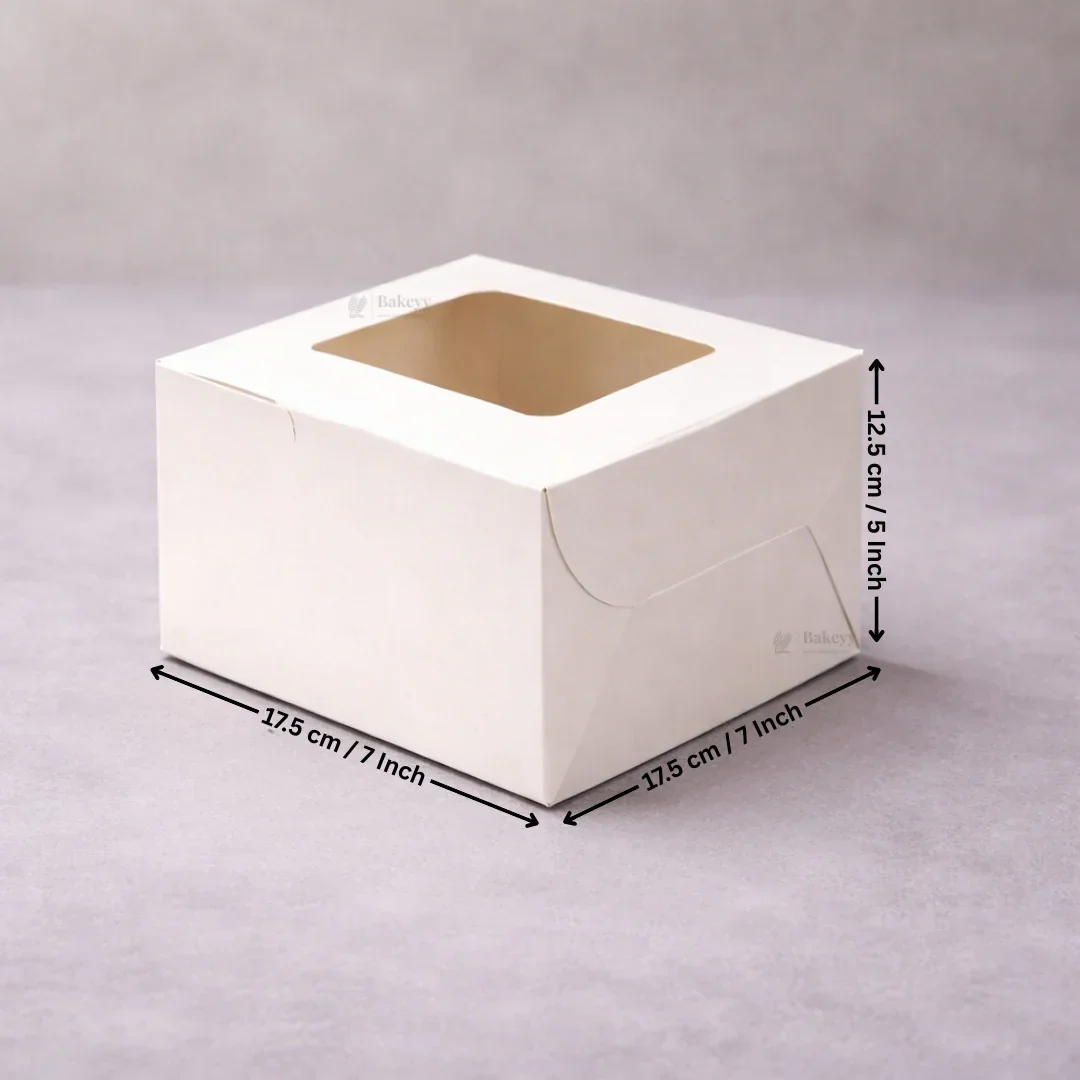 White Cake Box ITC Back | Square Shape Top window | Pack Of 25 - Image 11