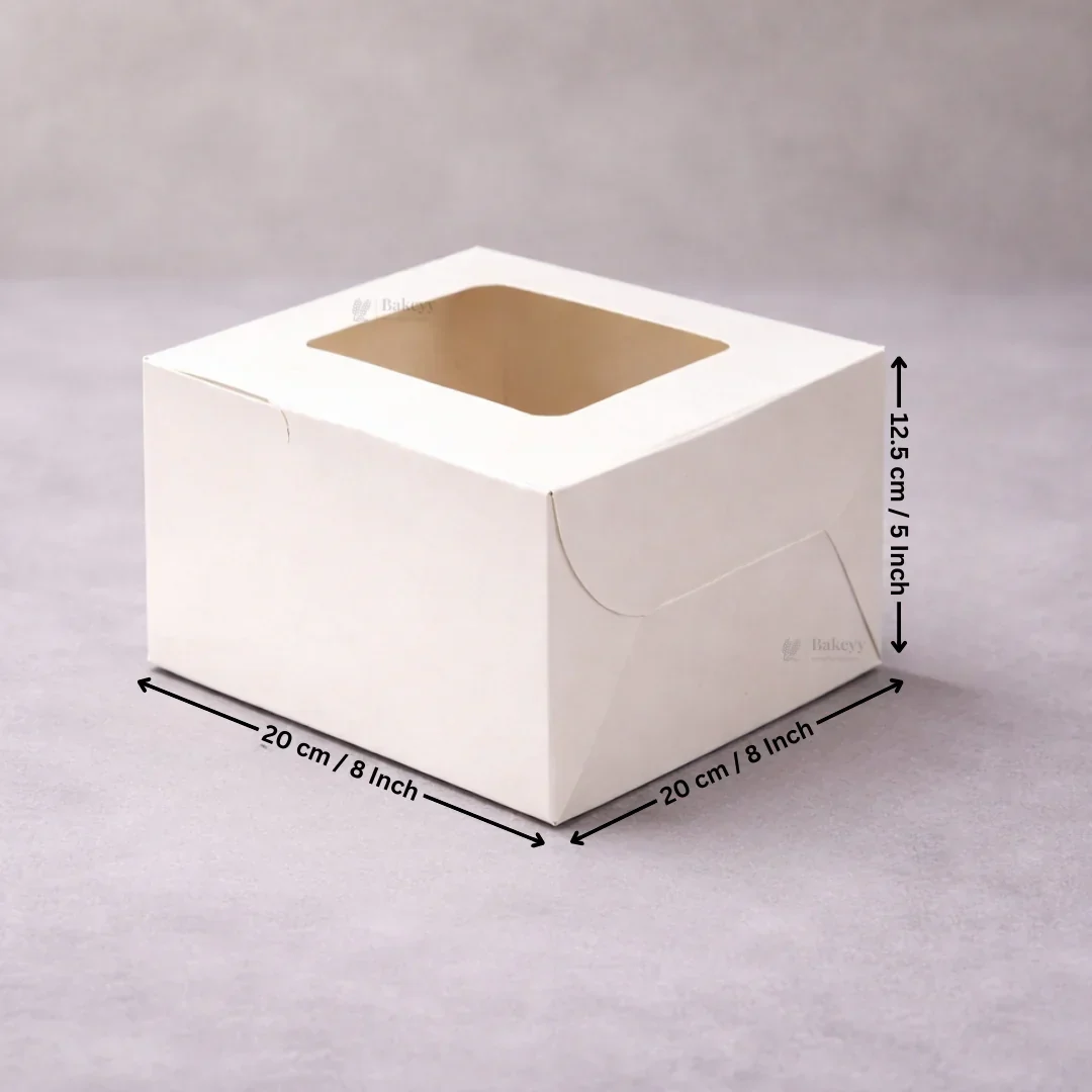 White Cake Box ITC Back | Square Shape Top window | Pack Of 25 - Image 13