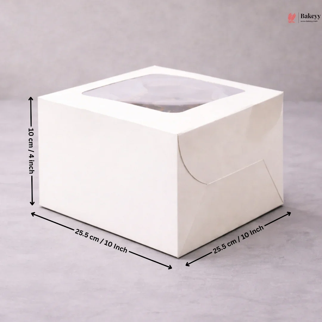 White Cake Box ITC Back | Square Shape Top window | Pack Of 25 - Image 14
