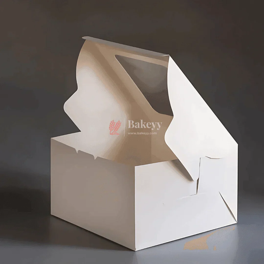 White Cake Box ITC Back | Square Shape Top window | Pack Of 25 - Image 4