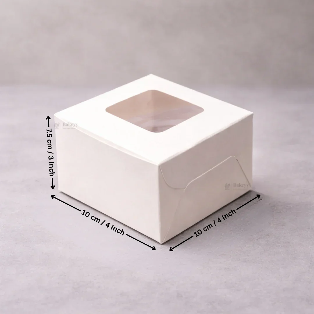 White Cake Box ITC Back | Square Shape Top window | Pack Of 25 - Image 7