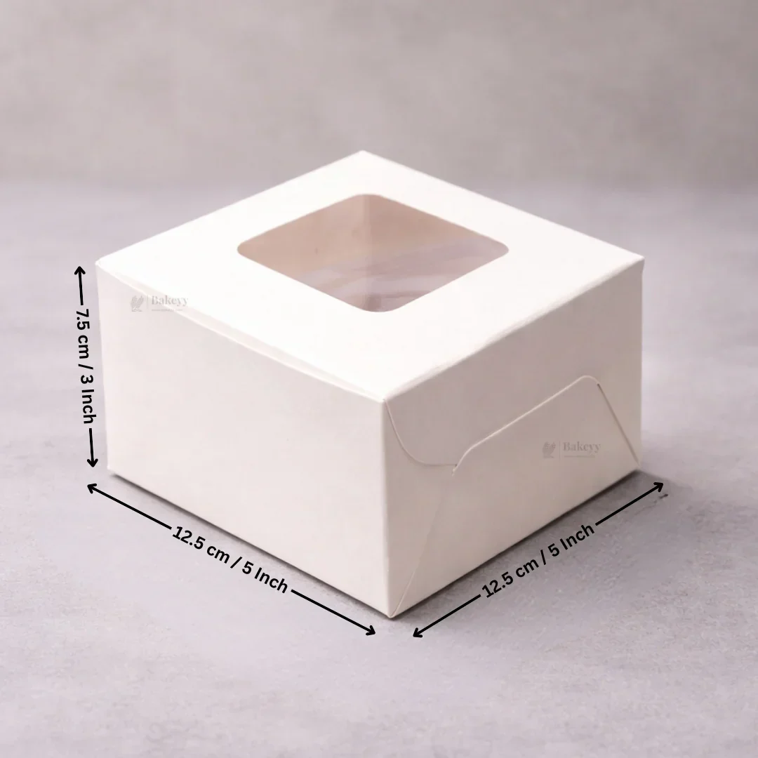 White Cake Box ITC Back | Square Shape Top window | Pack Of 25 - Image 8