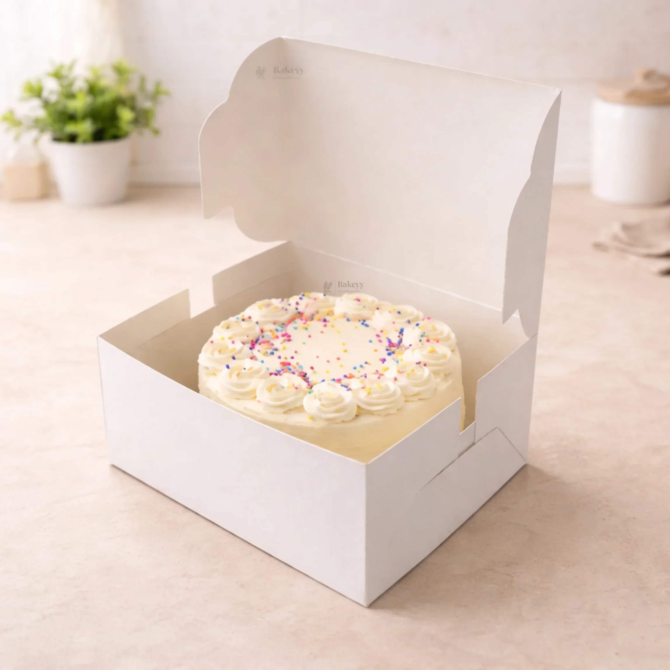 White Cake Box with ITC Back | Sturdy Cake Packaging Box | Multiple Sizes Available | Pack of 25 - Image 2