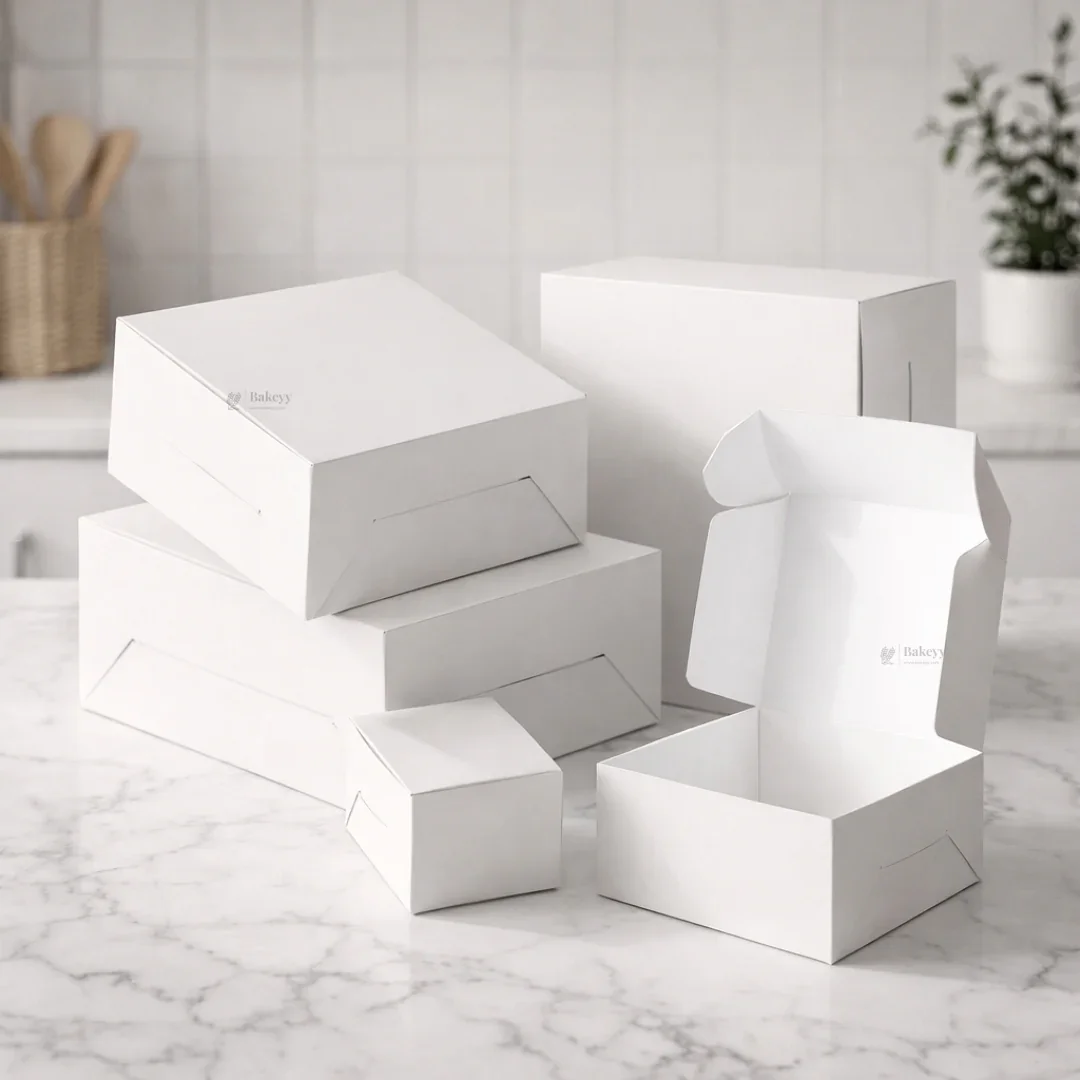 White Cake Box with ITC Back | Sturdy Cake Packaging Box | Multiple Sizes Available | Pack of 25 - Image 3