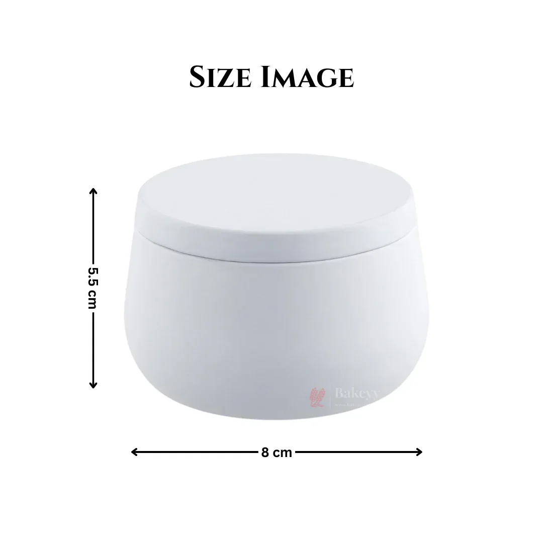 White Metal Candle Tin Box With Lid | Empty Decorative Tin Box | Candle Tin Box | Pack of 8 - Image 3