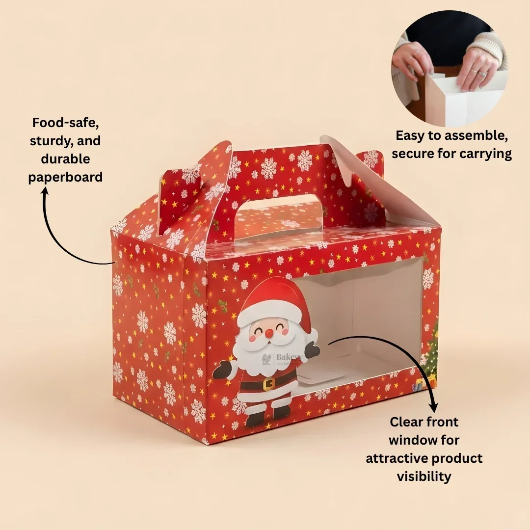 Red Santa Theme Hamper Boxes | Premium Christmas Gift Packaging | Multi-Sizes | Pack of 25 - Image 2