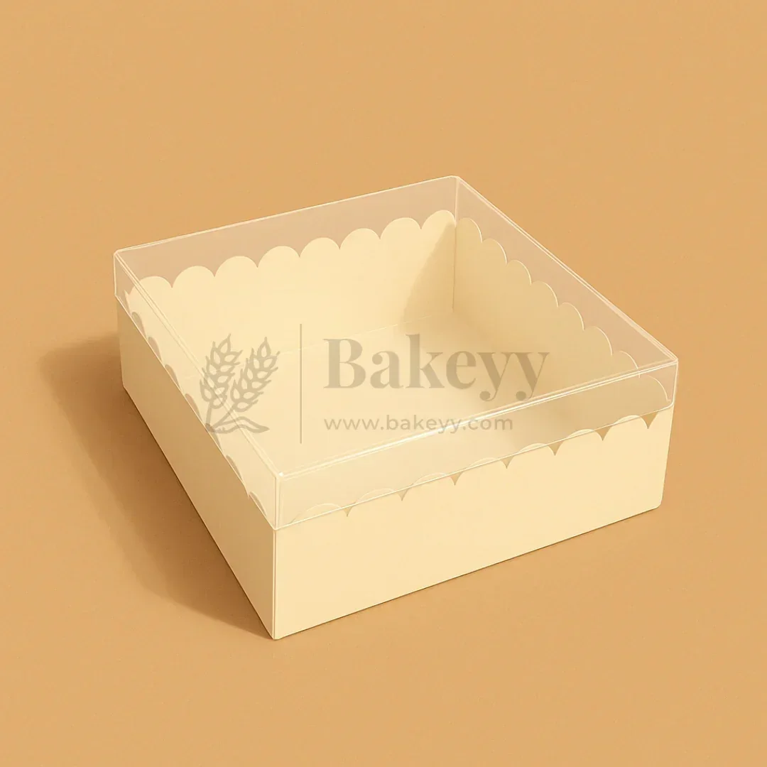 White Colour 4 Brownie Box With Transparent Lid | Pack of 10 - Image 4