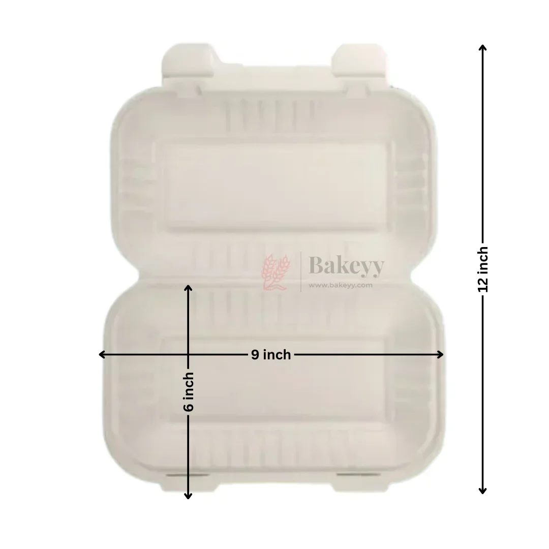 White Disposable Food Container with Lid | Meal Box Takeaway Packaging | Pack of 50 - Image 2