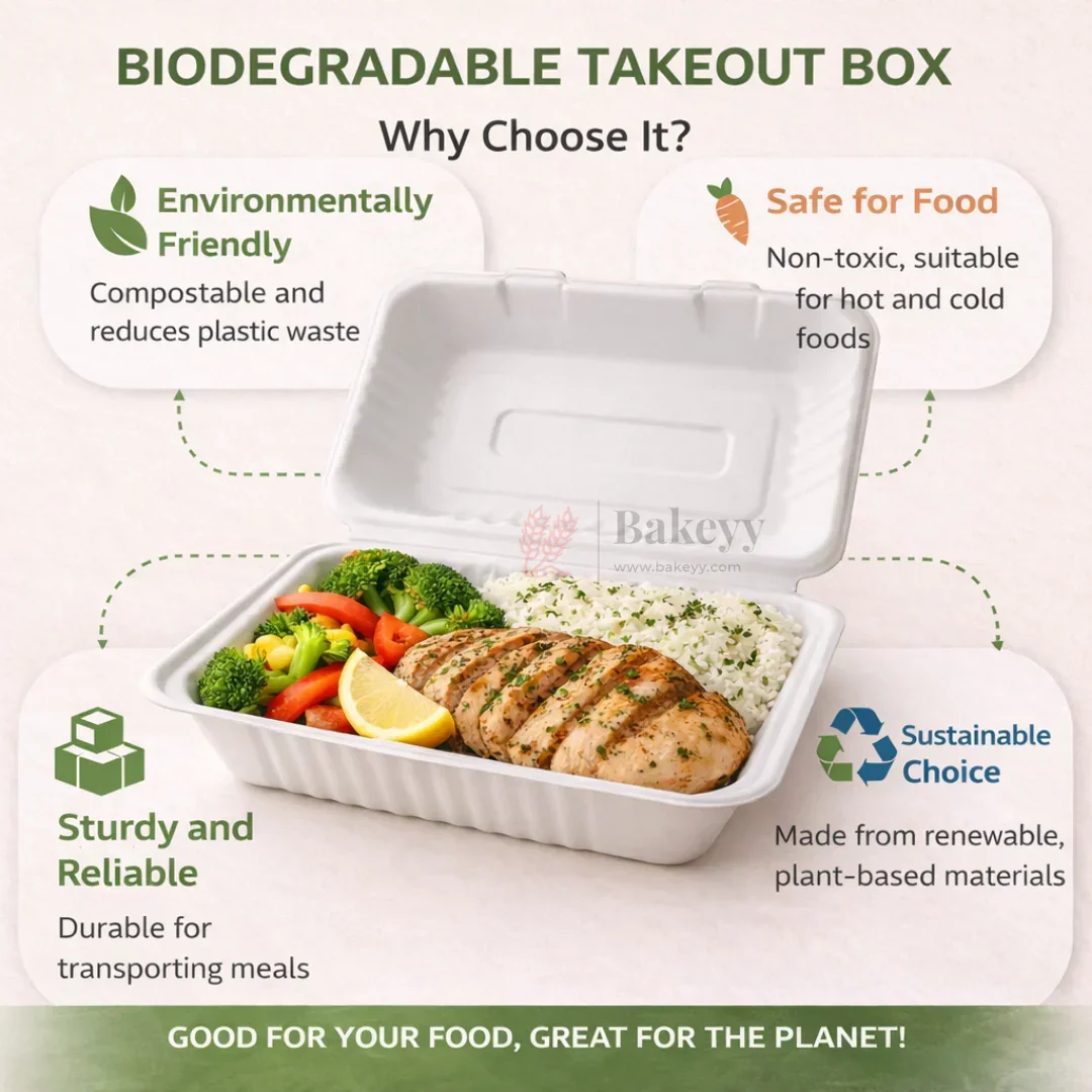 White Disposable Food Container with Lid | Meal Box Takeaway Packaging | Pack of 50 - Image 5