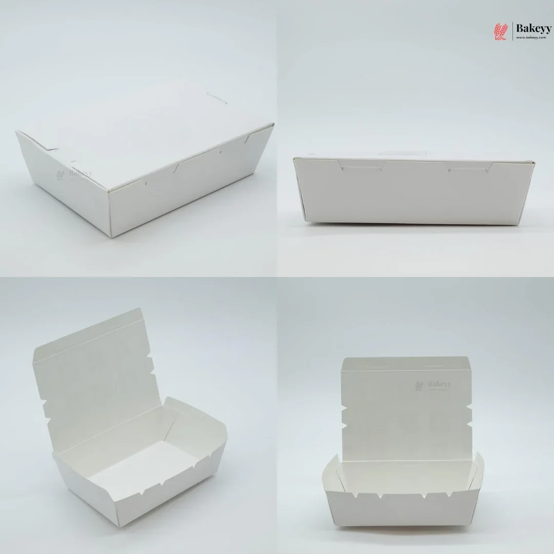 White Food Packaging Box with Lid | Takeaway Snack Box | 4 Capacities Available | Pack of 50 - Image 3