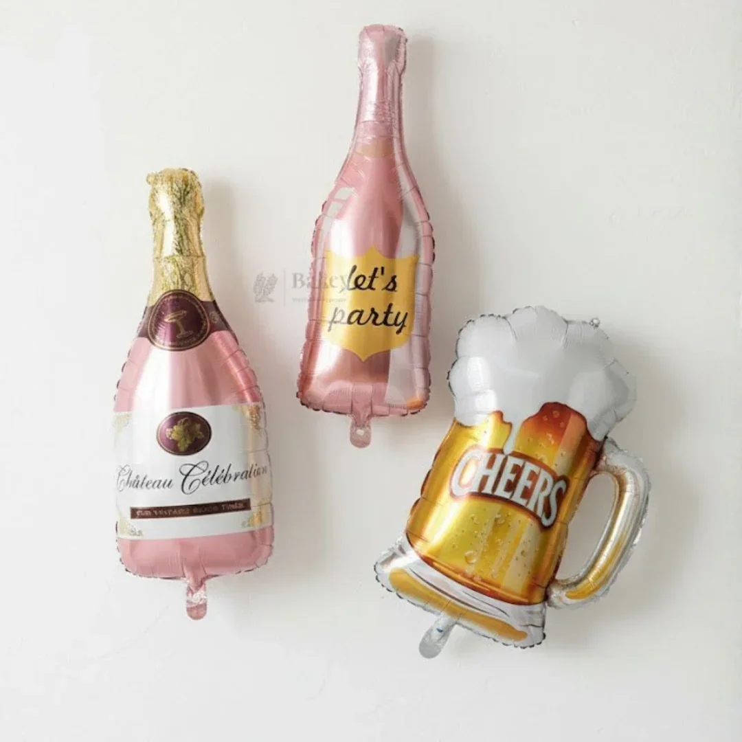 Champagne Bottle Foil Balloon – Party Decoration Balloon for Birthday, Anniversary & New Year | Pack of 1 | Multiple Designs