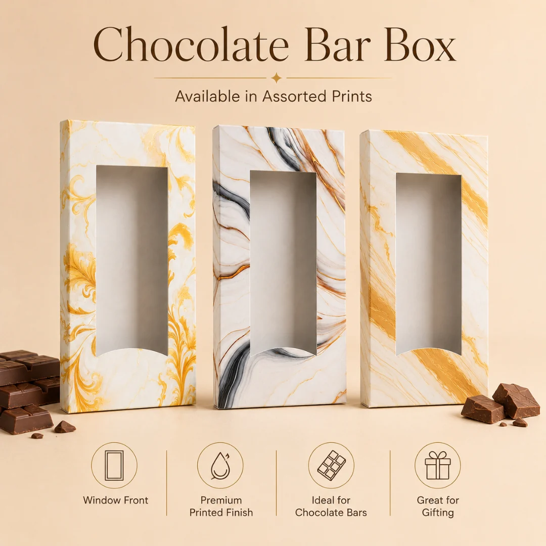 Window Front Chocolate Bar Box | Premium Printed Chocolate Packaging Box | Pack of 10 - Image 10