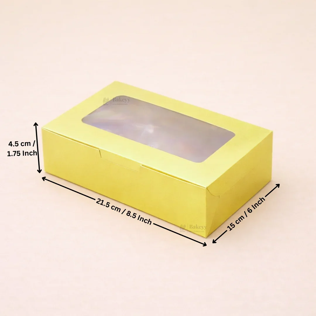 Yellow Color Brownie Box | L Shape Window & Top Window | Multiple Capacities Available | Pack of 10 - Image 8