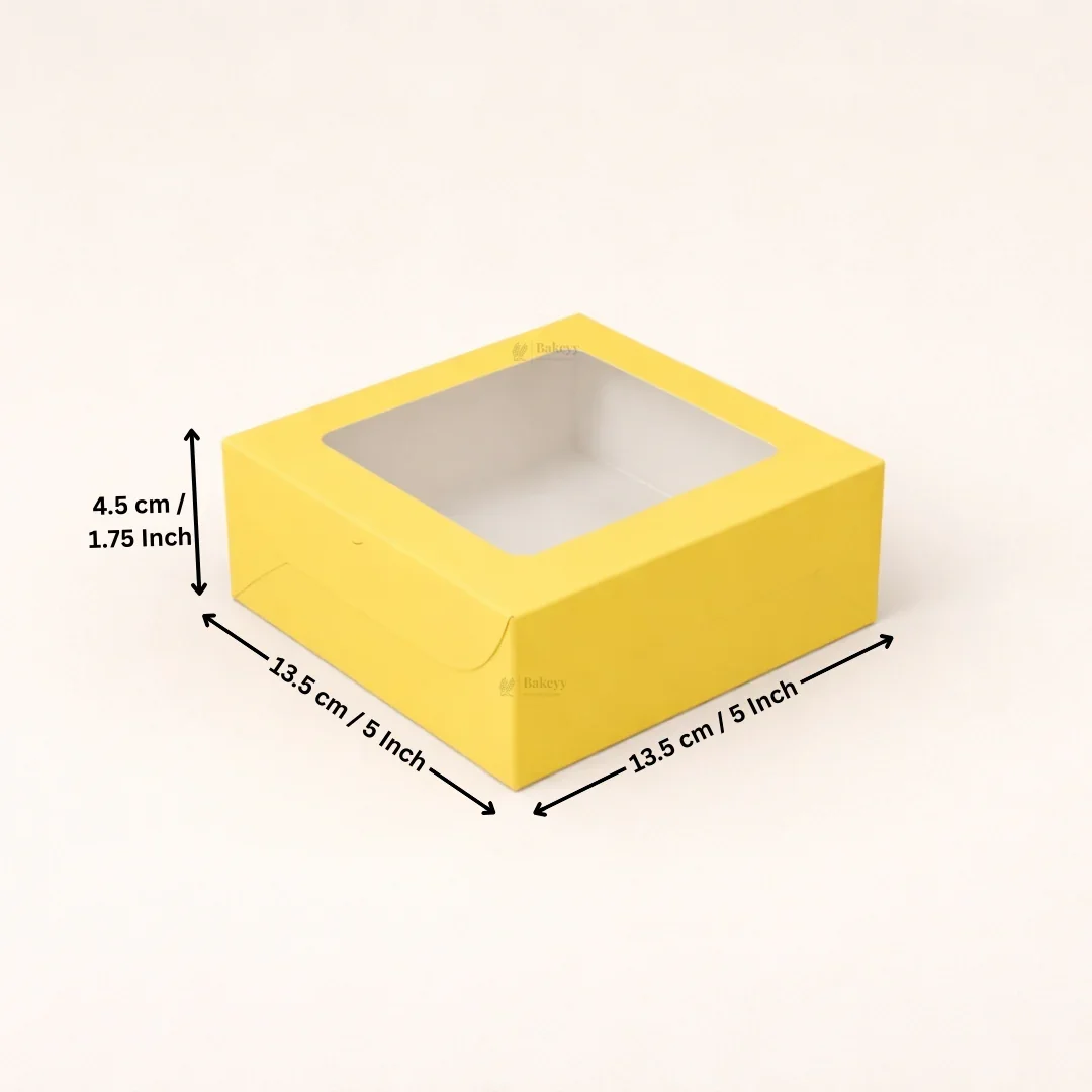 Yellow Color Brownie Box | L Shape Window & Top Window | Multiple Capacities Available | Pack of 10 - Image 9
