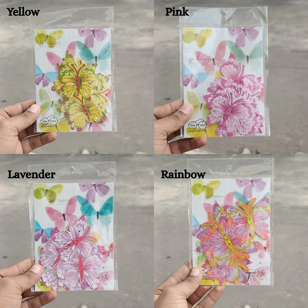 Mystic Butterfly Cake Toppers with Golden Lining | Elegant Wing Design | Multiple Colors Available | Pack of 1 - Image 2