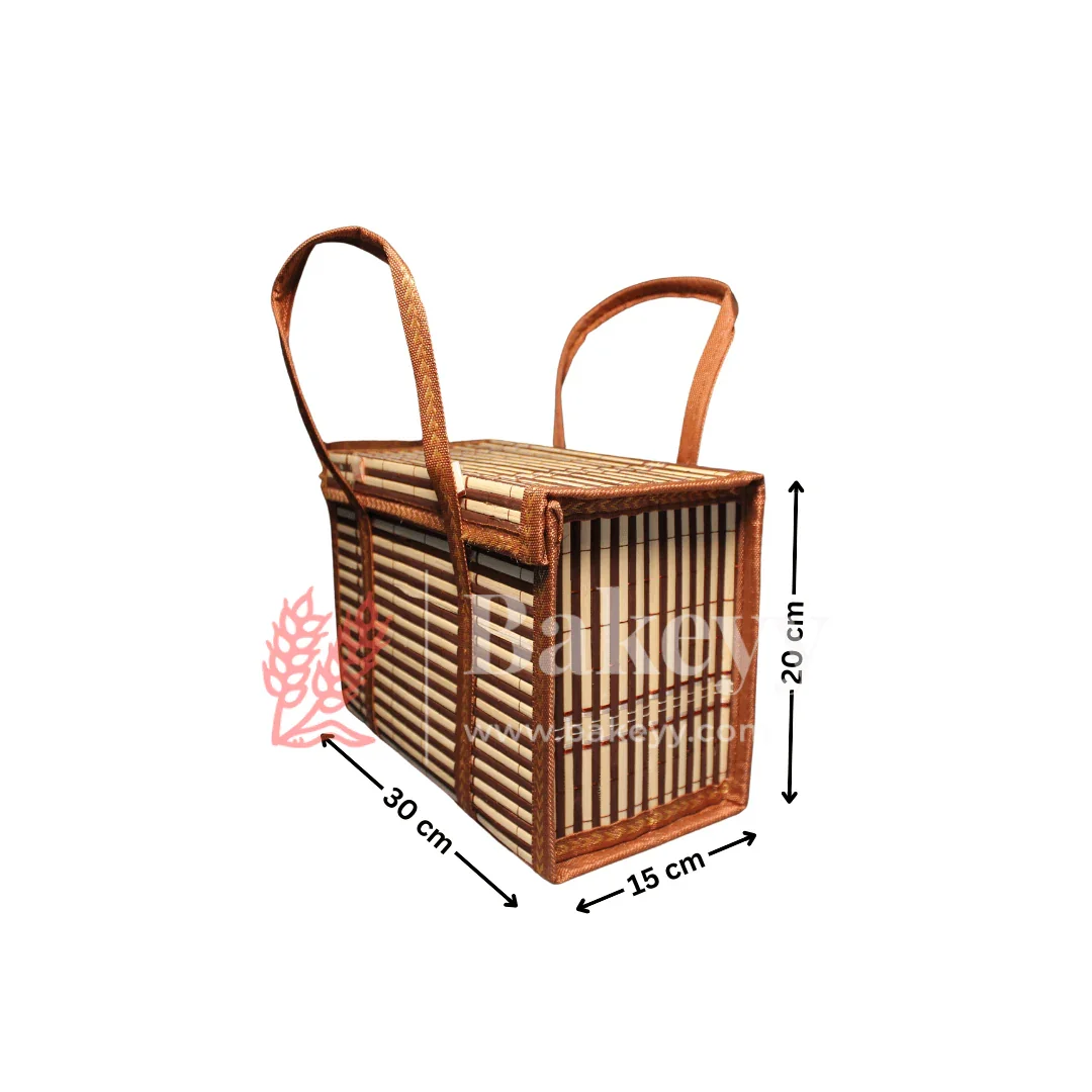 30 x 15 x 20 cm | Brown Wooden baskets | 1 Piece - Image 3