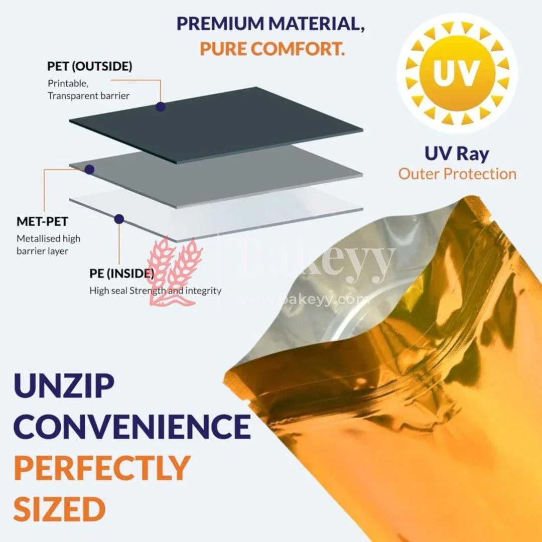 Gold Without Window Zip Lock - Sample Pieces - Image 4